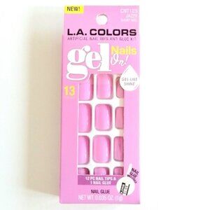 💅 L.A. Colors Gel On! Artificial Nail Kit | Jazzy Pink | Short Nails